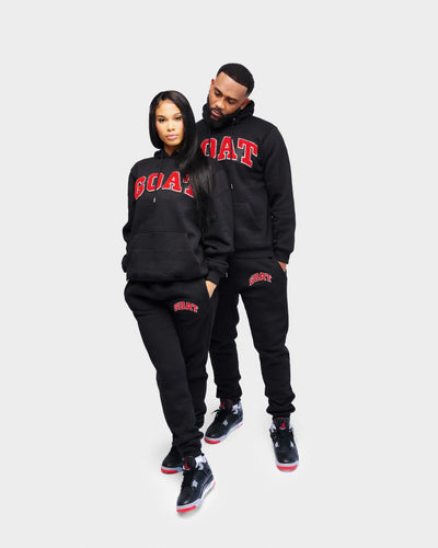 Arch Chenille Sweatsuit (Black and Red)