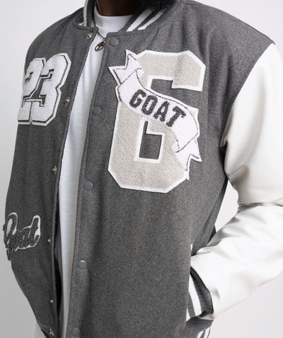 Vintage Wool Varsity Jacket (Cool Grey)