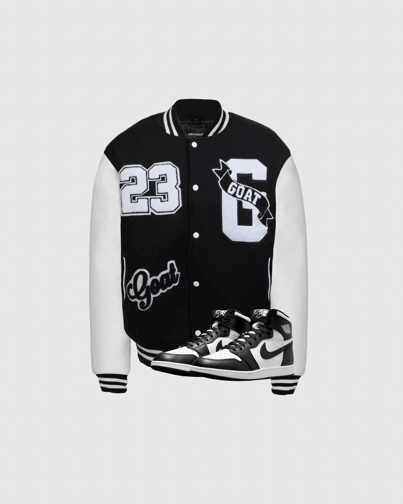 Vintage Wool Varsity Jacket (Black and White)