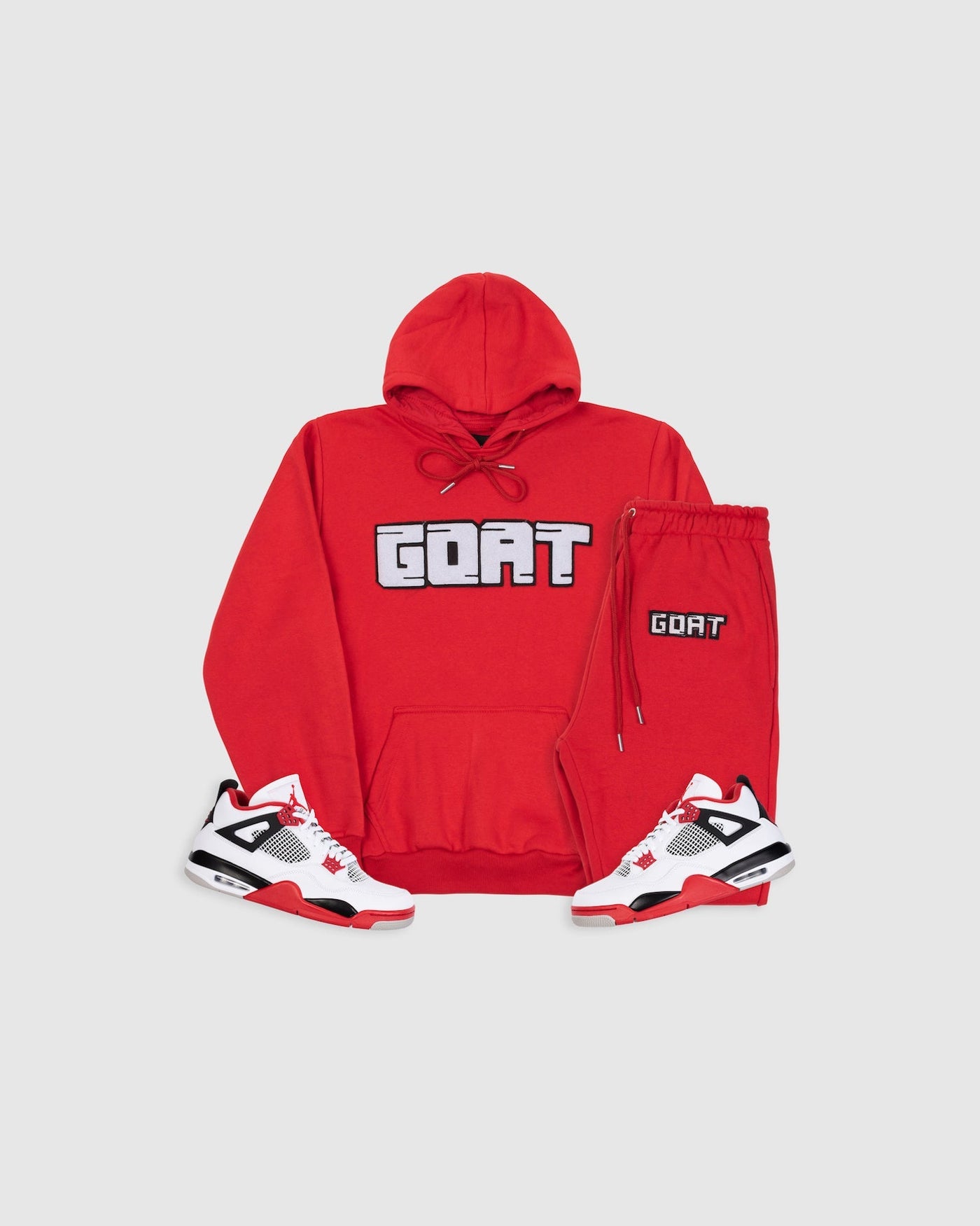 GOAT Classic Chenille Sweatsuit (Red and White)