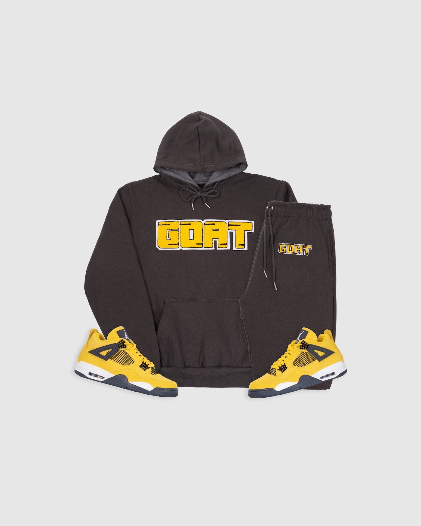 GOAT Classic Chenille Sweatsuit (Dark Grey and Lightning)